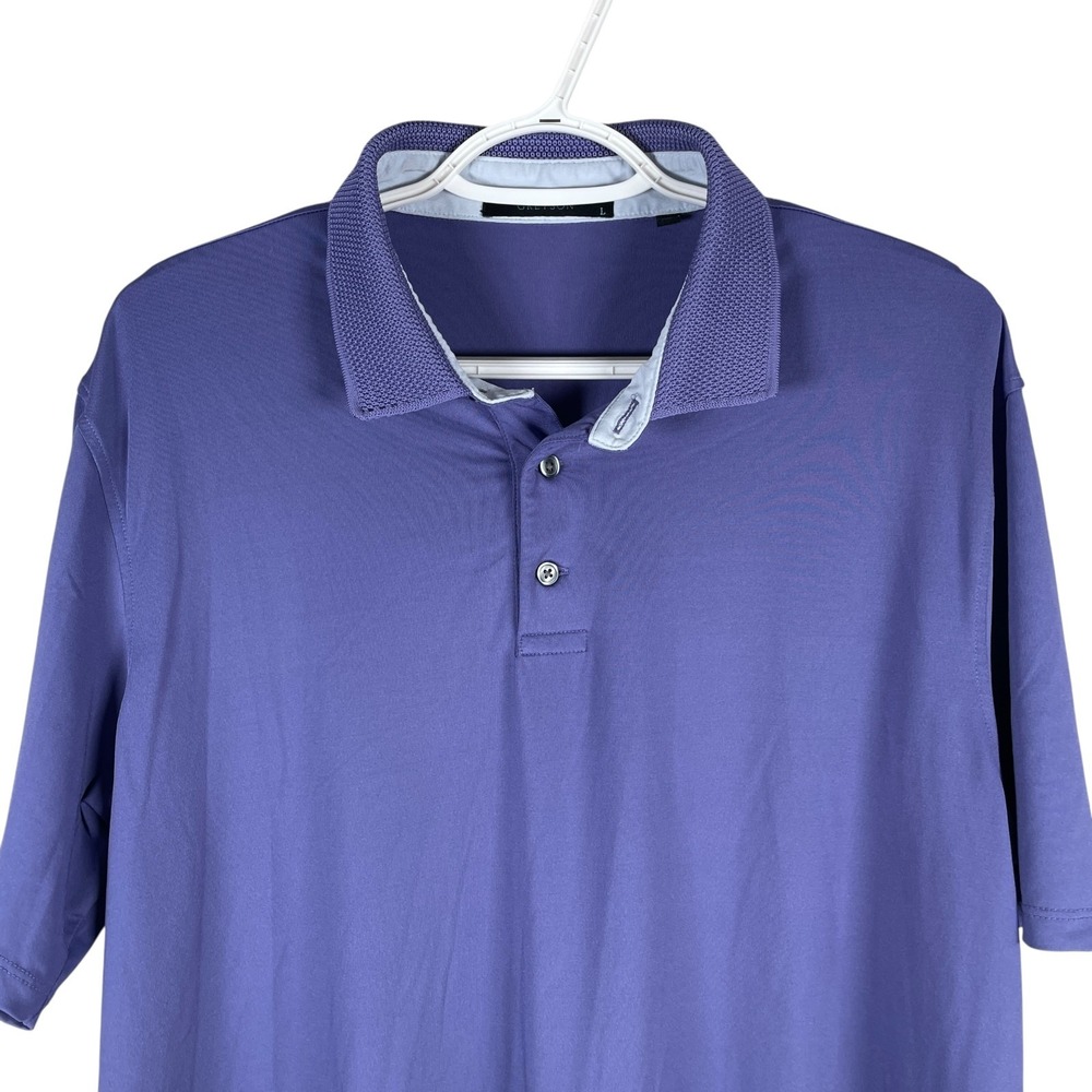 Greyson Mens Performance Golf Polo Shirt Large Purple Stretch Wicking read